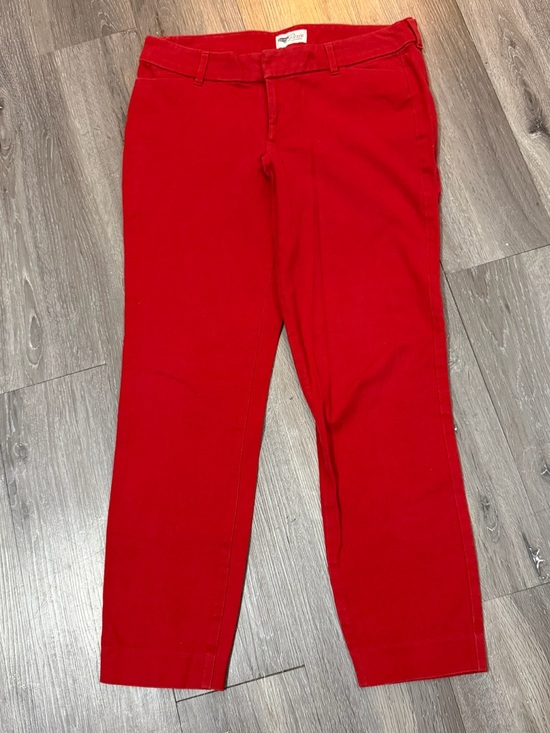Old Navy Pants - Old Navy pixie Bright Red Women's Slim Straight-Leg Trousers size 10